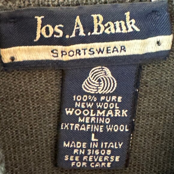 Jos. A. Bank Merino Wool Sweater L Mock Neck Vintage Made in Italy - Picture 4 of 6